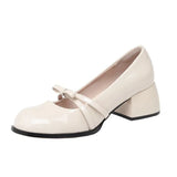 Retro High Heel Round Head Coarse Heel Single Shoes 2025 New Temperament Coarse Heel Evening Mary Jane Women's