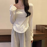Long-Sleeved Bottomed Shirt For Women In Early Autumn, The New T-Shirt Is Designed To Be Slim And