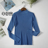 Women Turtleneck Sweater Casual Long Sleeve Korean Harajuku Slim Knitted Pullover Vintage Solid Skinny Jumper Elegant Tops