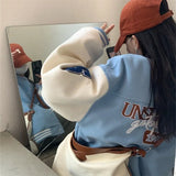 letters high quality simple baseball uniform womans jackets winter 2021 version loose lazy style korean coats