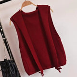 Sweater Vest Cardigan Shrugs Top Hooded Short Sleeveless Shrug Outerwear Autumn Fall Sweaters Women Casual Female