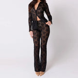 High Waist Sheer Lace Pants-Outfit