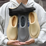 Slippers Winter Warm Plush Indoor Outdoor Couple Slippers WaterProof Soft Comfort Winter Shoes Men Footwear Large Size