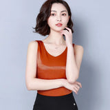 women Summer V Neck Chiffon Vest Sleeveless Casual Blusas Tank Tops Silk Patchwork T Shirt Bottom Camisole 2021 New