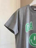 vintage chic smiley print T-shirt women 2022 summer short sleeve round neck cotton cozy tees casual tops female