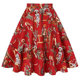 Women's Runway Cotton Retro Vintage Skirt Black Faldas High Waist A Line Rockabilly Jupe 50s Swing Umbrella Skirts Pin Up