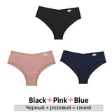 3PCS/Set Cotton Brazilian Panties Woman 2021 Female Panties Lingerie Sexy Thongs Woman Brazilian Pantys Plus Size
