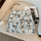 Flowers Sequins Mini Skirt- Outfit