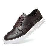 Zingj Men's Plus Size Board Shoes Fashion Trend Breathable Leather Shoes Casual Shoes Lace Up Single Shoes Korean Men's