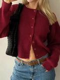 Vintage Button-Up Knit Cardigan- Outfit
