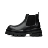 2025 New Round Head Thick Bottom Male High Help Middle Tube Youth Heel Set Foot Trend Martin Boots