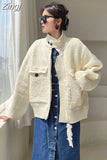 Vintage Knitted Cardigan Jacket Women Korean Style Streetwear Casual Loose Long Sleeve Sweater Knit Coat Woman