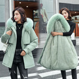 Send To Overcome The Female 2024 New Add Velvet Add Thick Cotton-Padded Jacket Winter Wear Korean Version Small Down Cotton-Padded Jacket Coat Season-Outfit
