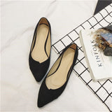 Zingj Bird Spring New Korean Version Fine Heel Suede Tip Low Heel Single Shoes Women Small Heel Large Size Black Work Shoes Women-Outfit