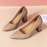 Zingj Single Shoes Women's Thick Heels 2023 Autumn New Pointed Work Shoes With A Shallow Mouth And A Simple Korean Version Of High