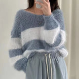 Vintage Striped Fuzzy Oversized SweaterOutfit