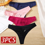 Cotton G-String Seamless Thong Women Transparent Heart Low Waist Panties Ladies Underwear Panty Comfortable