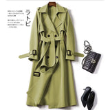 Zingj Female In The Long 2024 Spring And Autumn New Korean Version Of Large Size Popular British Wind Coat Over The Knee Black Coat