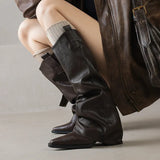 Pointed High-Heeling Trouser Boots Women 2025 Autumn And Winter New Rough And Knight Boots Can Not Match Knee