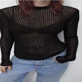 Zingj / Summer 2023 New Hot Selling Long-Sleeved Round Collar Thin Breathable Knit-Outfit
