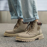 Zingj Yellow Boots British Cargo Martin Boots Men's Ankle Boots 2024 Spring And Autumn Single Boots Platform Versatile Hiking Boots