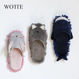 Slippers Microfiber Cartoon Slippers Floor Cleaning Mop Men/Women House Dusting Slippers Floor Dust Dirt Cleaning