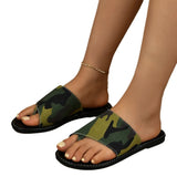 Zingj Camouflage Clip Toe Slippers Female 2024 Summer Wear Casual Simple Flat Beach
