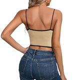 Zingj Selling New Fall Lace Lace Velvet Sexy Spice Girl Show Back Tight Women's Condole Belt Vest Top-Outfit
