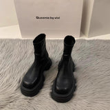 Zingj Boots Women's Thick Bottom Versatile White Plus Velvet Martin Boots Women's British Wind 2024 New Autumn And Winter Boots Women's