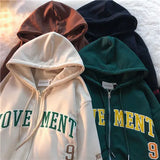 Print New Casual Top Vintage Y2K Simple Women Hoodies Korean Gray Autumn Thin Streetwear College Girls ins Lady