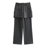Women's New Lapel Long Sleeve Short Blazer Casual Pants