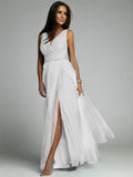 Slimming Split Expansion Shiny Dress