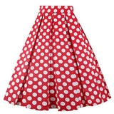 Vintage Women Midi Skirts High Waist Cotton 3XL 2022 Casual Streetwear Daily 60s Polka Dot Pinup Rockabilly