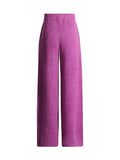 Fashion Temperament Casual Set 2025 Summer New Round-Neck Knitted Fork Top + High-Rise Straight-Legged Trousers