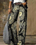 Zingj Plus Size Casual Pants Thin Jeans Wide Leg Pants 211-1-Outfit