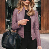 Autumn Short Coat Motorcycle Leather Jackets 2020 Fashion Faux Soft Leather Jackets Female Slim PU Jacket