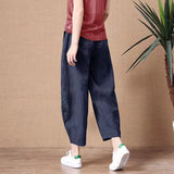 Cotton Wide Leg Pants Women 2025 Summer New Loose Large Size Linen Nine Casual Pants Outside