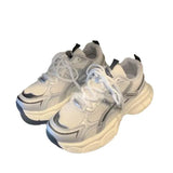 Zingj Bottom Dad Shoes Female 2024 Summer New Vintage Port Wind Heighten Running Shoes Silver Mesh Breathable Casual