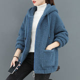 Winter Oversized Sweatshirt Women Solid Color Hoodie Top Female Casual Pocket Full Sleeve Pullover Hoodies