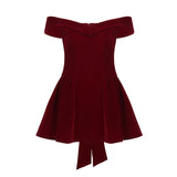 Festive Atmosphere Sexy Bareback Bow Red Velvet Temperament Waist Vest A-Character