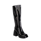 Waterproof Platform Candy Color High Boots-Outfit