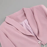 Violet Crop Blazer And Cut Out Trousers Matching Set- Outfit