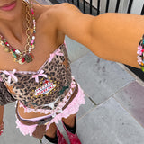 Zingj Zingj Summer New Women's Wear Fresh And Sweet Bow Leopard Grain Dew Back Slim Small Vest 211-0-Outfit