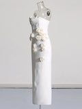 Spring 2025 New Three-Dimensional Rose Body To Close The Waist Open Fork Dress Famous Banquet Adult Evening