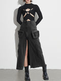 Skirt Female 2025 Autumn New Ins Wind High Waist Show Thin A-Word Skirt Niche Design Sense Edge Fishtail