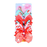 Christmas JoJo Bows Jojo Siwa Printed Knot Ribbon Bow Hair Clip For Cute Girls Hairpins Barrettes Kids Hair