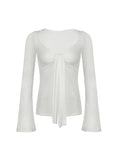 Slit Flared Sleeves Long Sleeve
