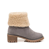 Zingj And Winter 35-43 Large Size Low Tube Plus Velvet Warm Thick With Students Leisure Flat Women's Boots- Outfit