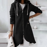 Street Intellectual Zipper Hooded Long Lining