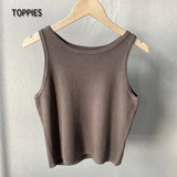 2021 Women Sleeveless Knitted Tube Tops Female Tank Tops Korean Chic Ladies Crop